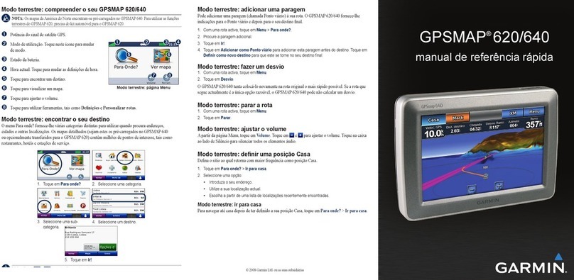 Garmin GPSMAP 620 Quick reference guide