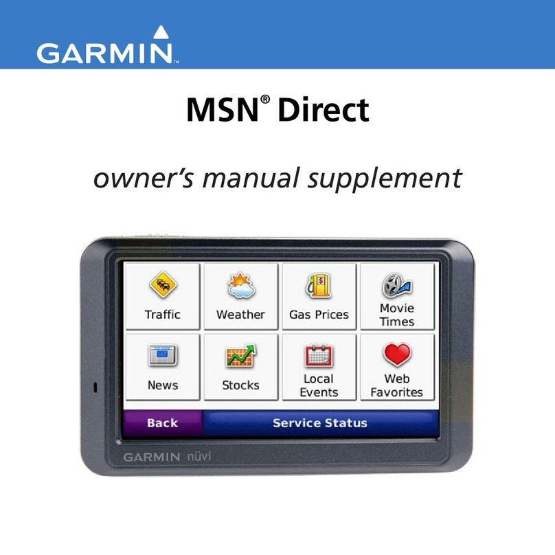 Garmin MSN Direct Receiver Owner's manual supplement