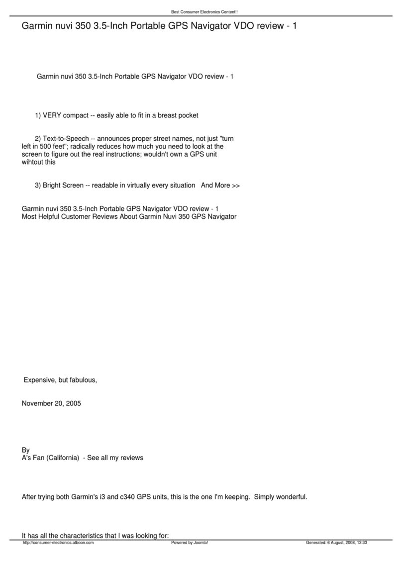 Garmin nuvi 350 User manual