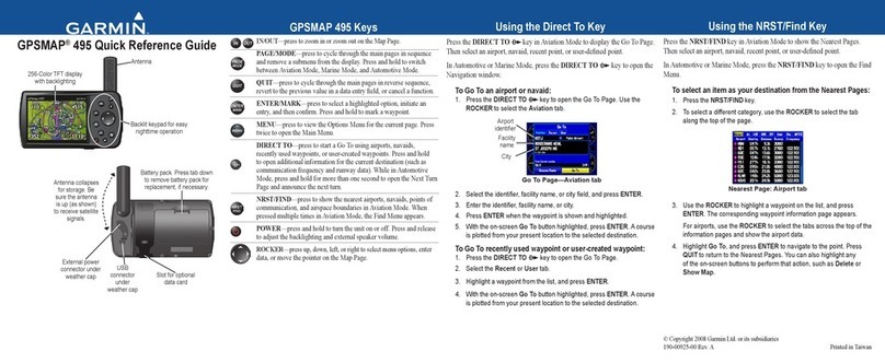 Garmin GPSMAP 495 Quick reference guide