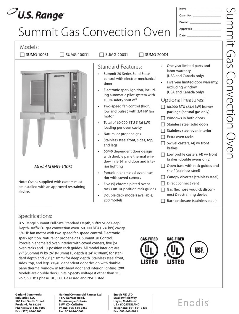 U.S. Range SUMG‑100D1 User manual