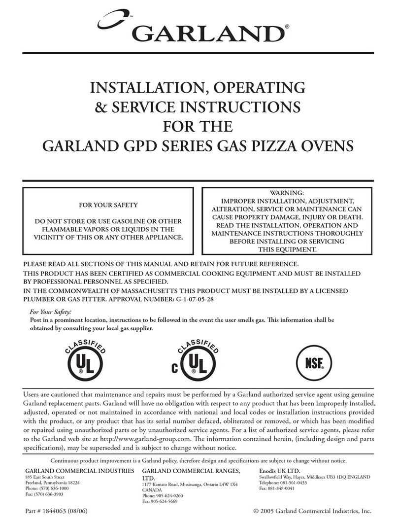 Garland GAS PIZZA OVENS Manual Garland GAS PIZZA OVENS Manual