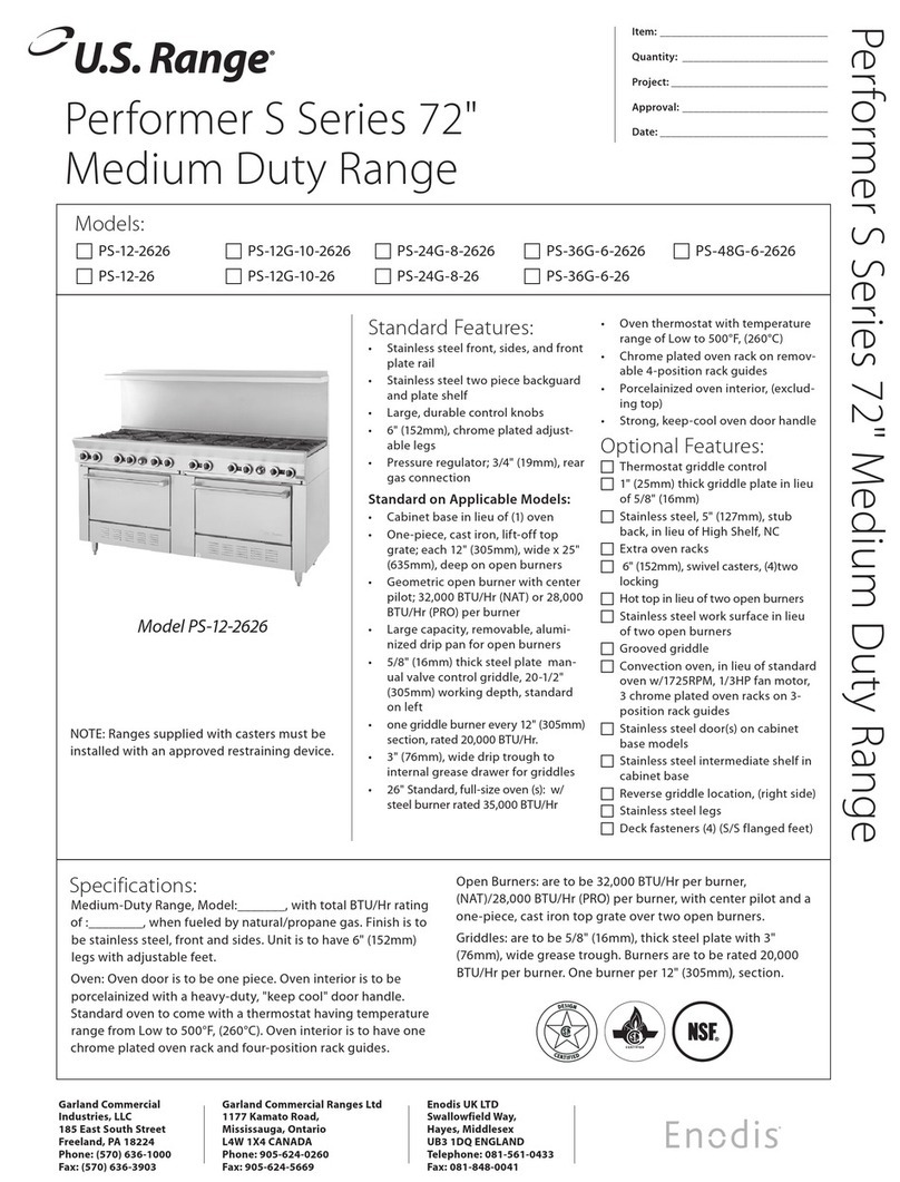 U.S. Range PS-12-26 Specifications