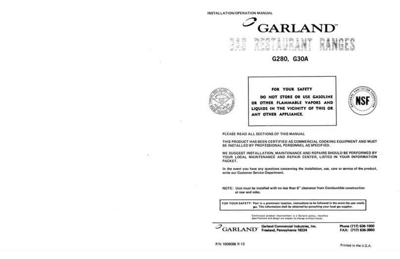 Garland G280 Series User manual Garland G280 Series User manual