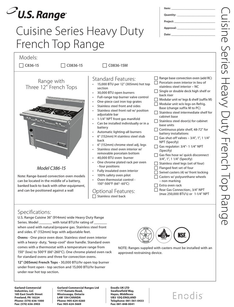 U.S. Range C836-15 Specifications