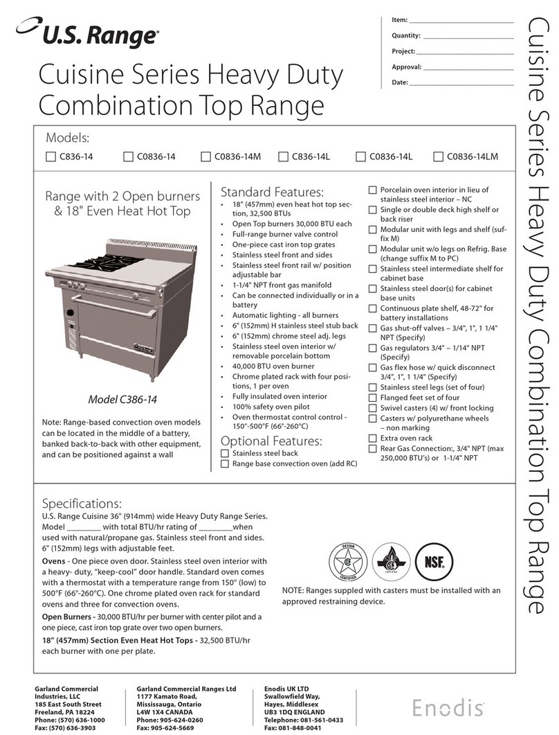 U.S. Range C836-14 Specifications