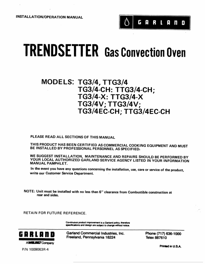 Garland TG3/4-X Installation & operation manual