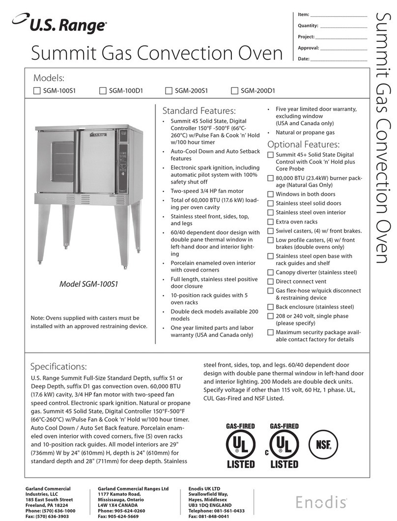 U.S. Range SGM-100D1 User manual