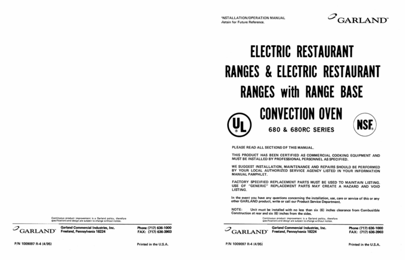 Garland 680 Series User manual Garland 680 Series User manual