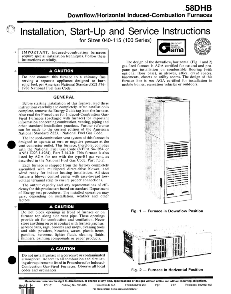 Carrier 58DHB Installation, Start-Up and Service Instructions