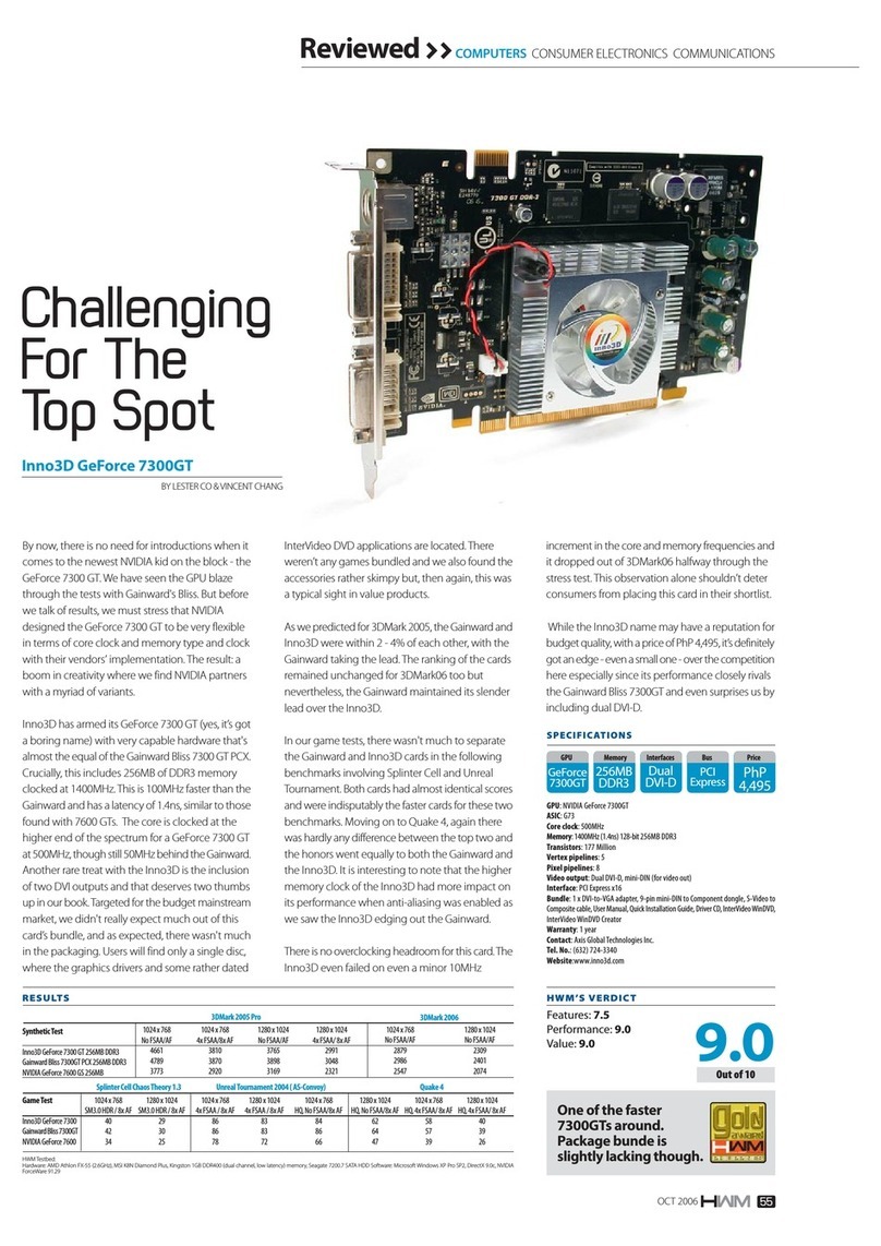 Inno3D GeForce 7300GT Brochure & specs