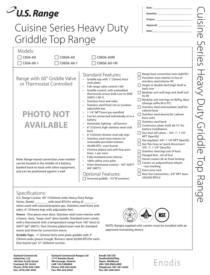 U.S. Range C0836-60-1 User manual