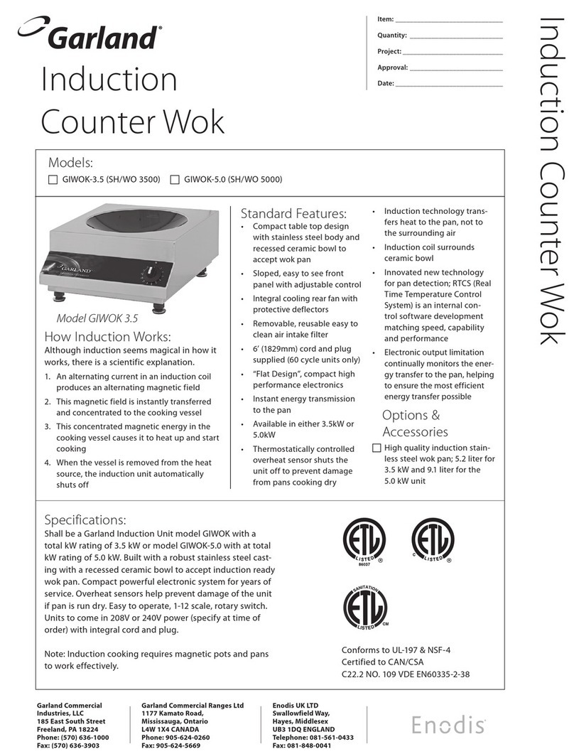 Garland GIWOK-3.5 Specifications