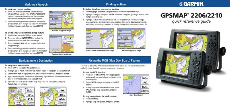 Garmin 2206/2210 Quick reference guide