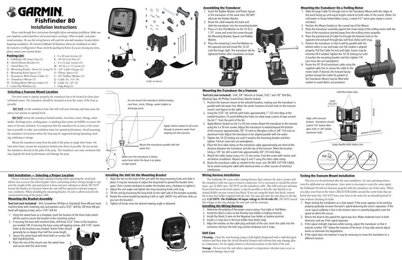Garmin Fishfinder 80 installation instructions