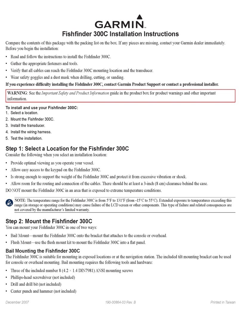 Garmin Fishfinder 300C installation instructions