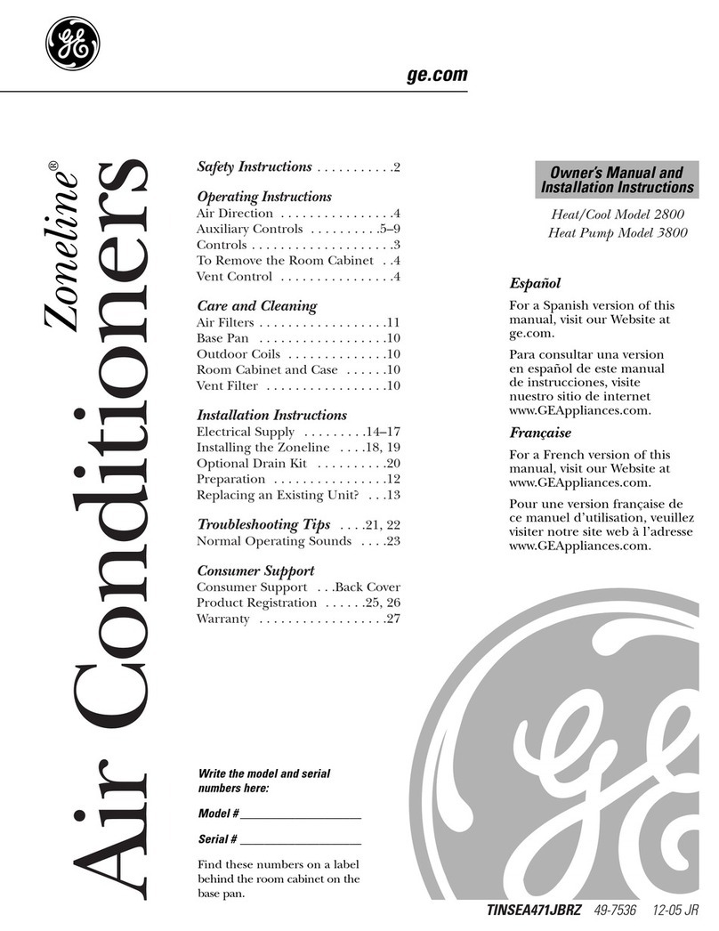 GE Appliances Zoneline 2800 Operating instructions GE Appliances Zoneline 2800 Operating instructions