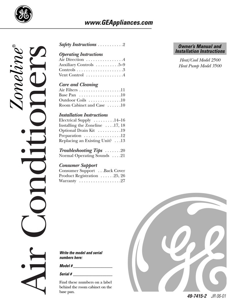 GE Zoneline 2500 Operating instructions