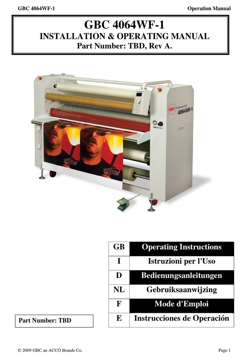 GBC 4064WF-1 Installation and operating manual