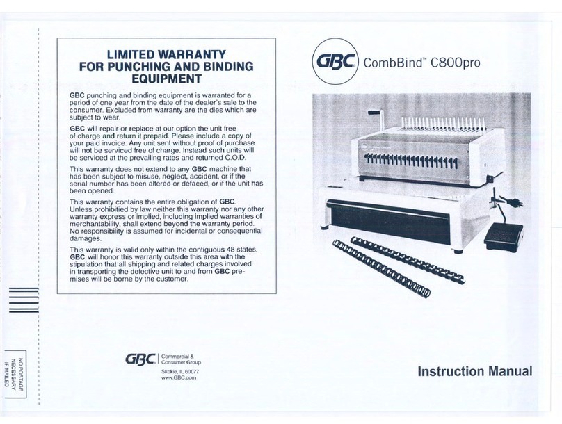 GBC CombBind C800pro User manual