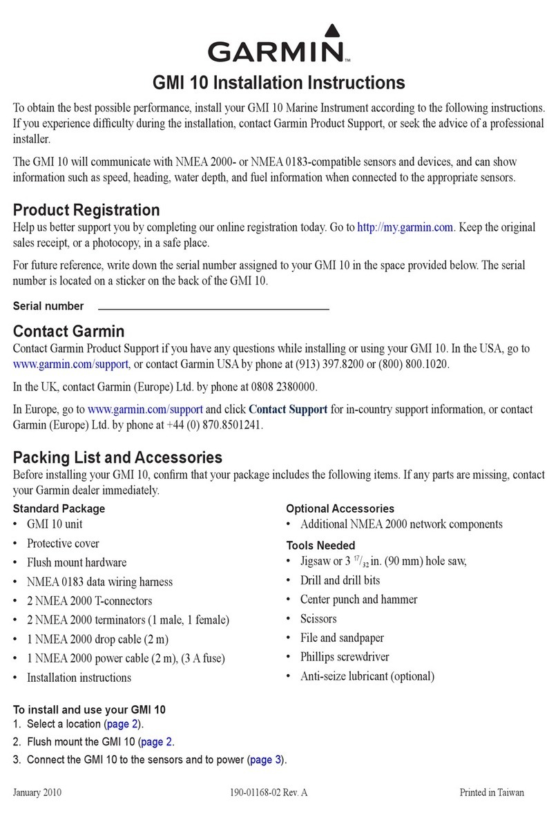 Garmin GMI 10 Digital Marine Instrument Display User manual
