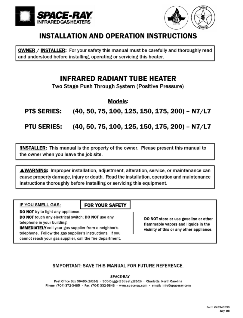 Space-Ray PTS Series 100 Installation and operation instructions Space-Ray PTS Series 100 Installation and operation instructions