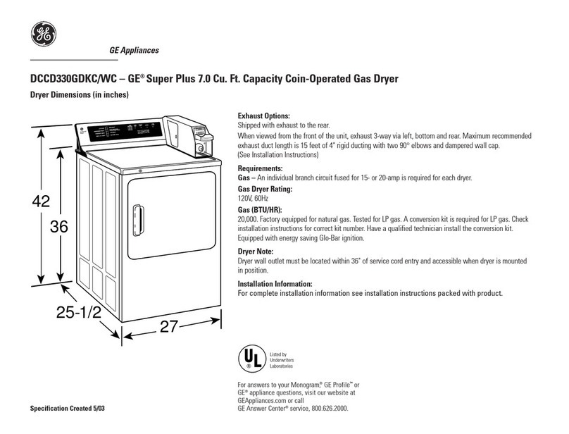 GE DCCD330GD User manual