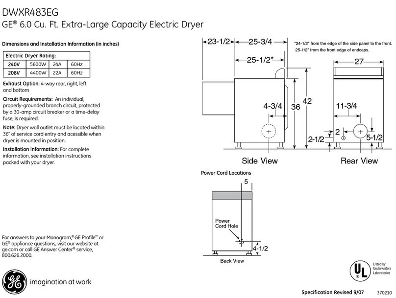 GE DWXR483EG Manual