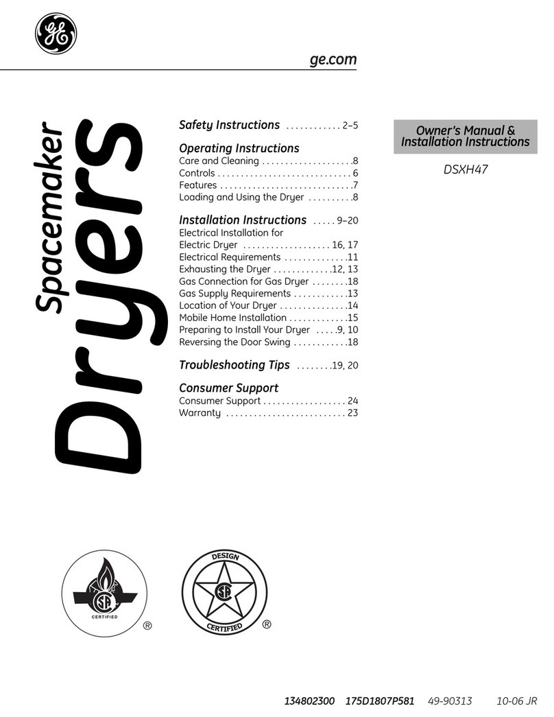 GE Spacemaker DSXH47 Original instructions