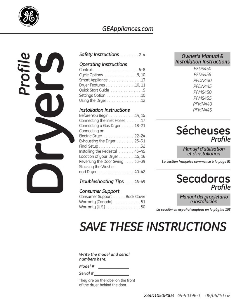 GE Appliances Profile PFDN445 Owner's Manual & Installation Instructions GE Appliances Profile PFDN445 Owner's Manual & Installation Instructions