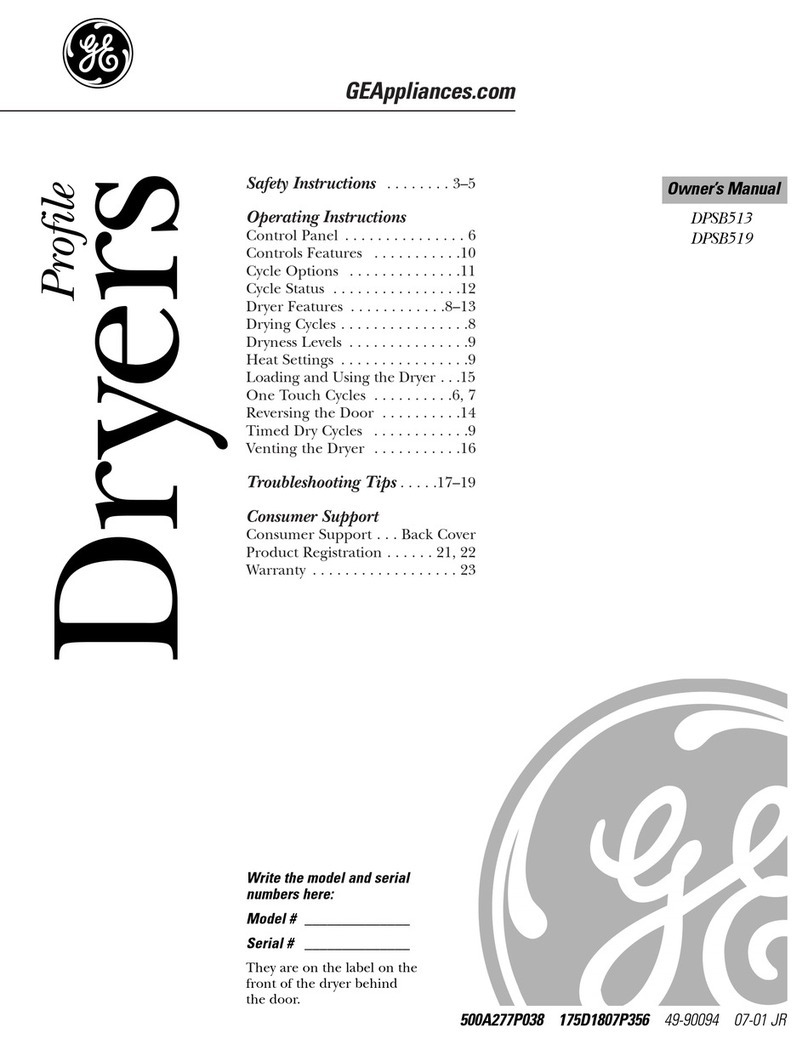 GE Profile DPSB513 User manual