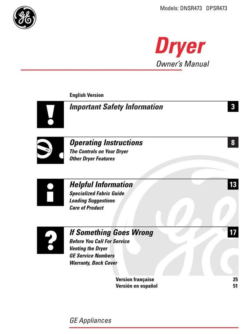 GE DNSR473 owner's manual