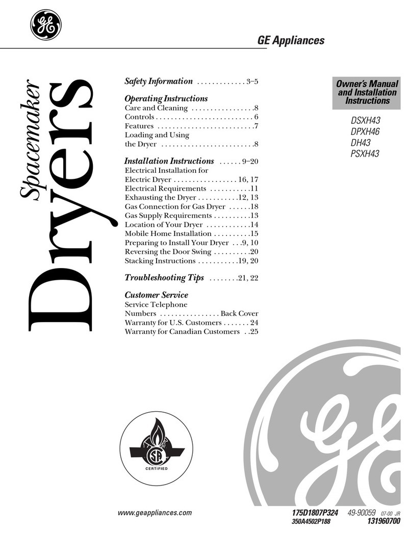 GE Spacemaker DH43 Operating instructions