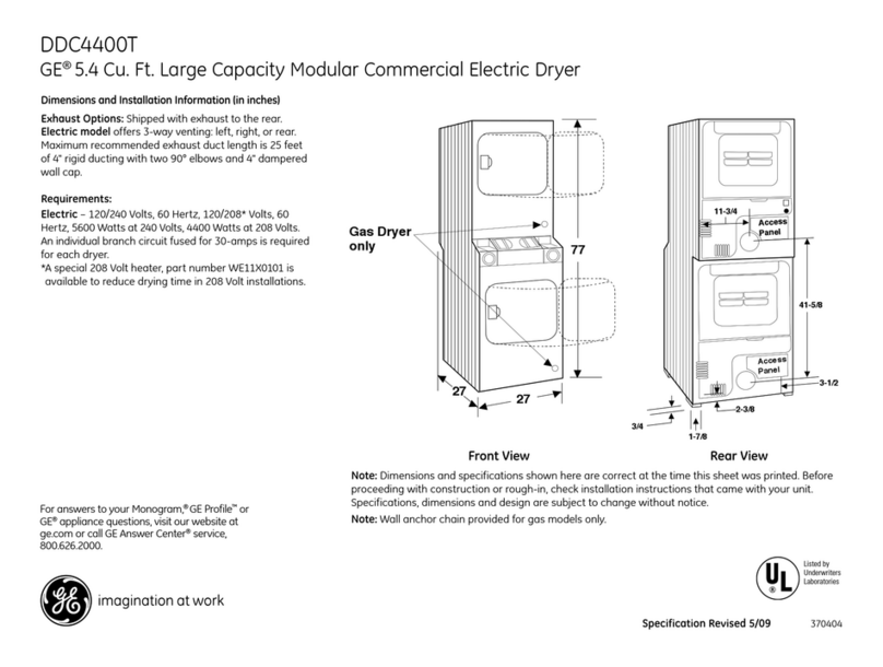 GE DDC4400T Dimension Guide