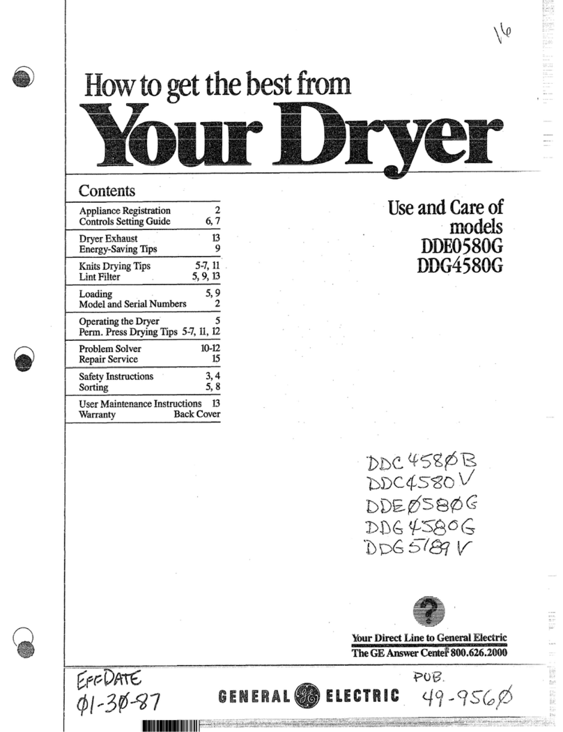 GE DDC4580B use and care manual