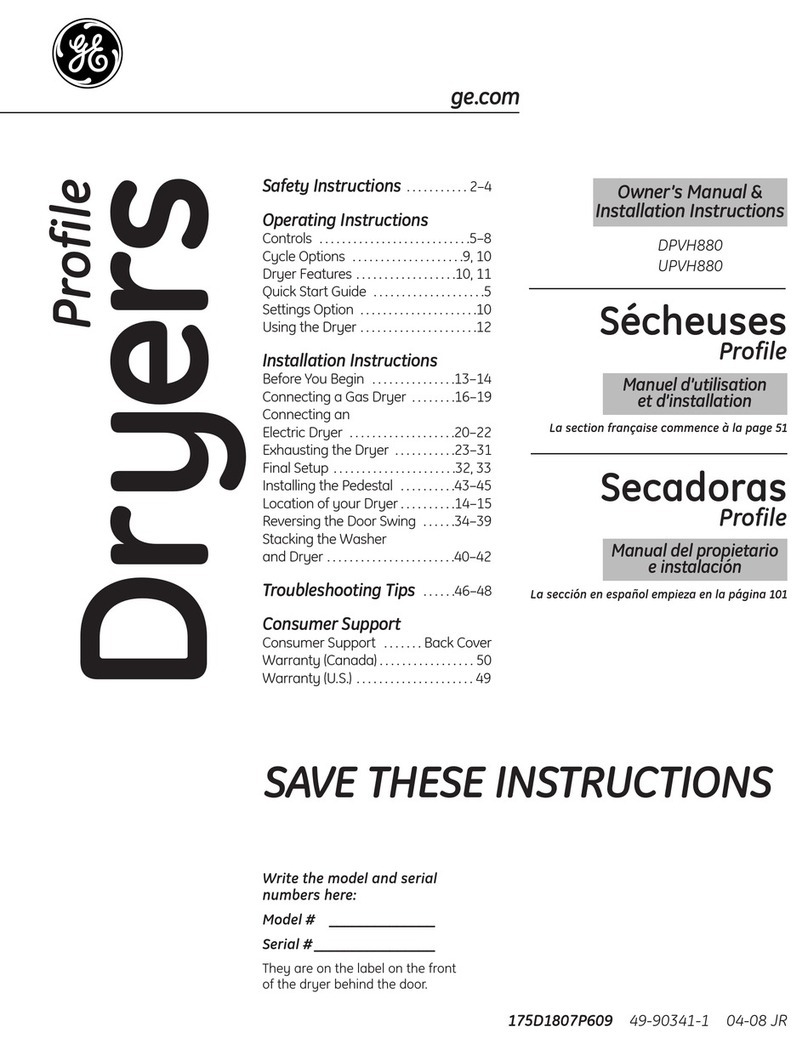 GE Profile DPVH880 Original instructions