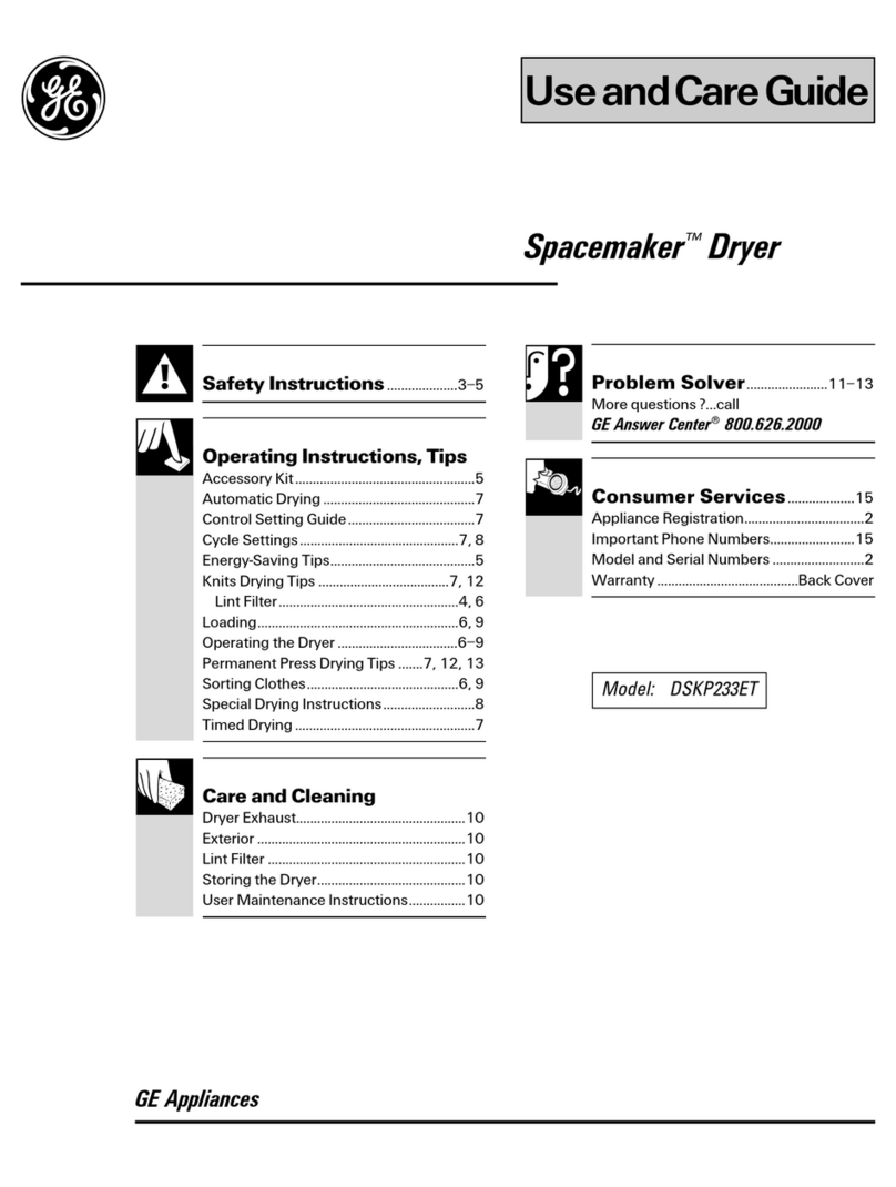 GE Spacemaker DSKP233ET User manual