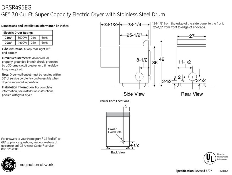 GE DRSR495EG Manual