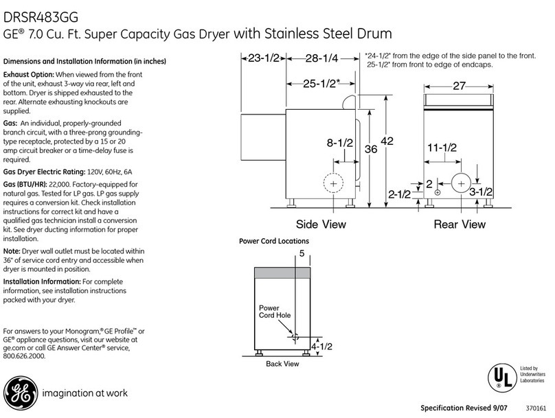 GE DRSR483GG Manual
