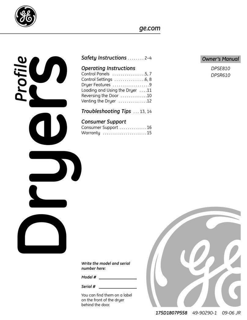 GE Profile DPSE810 User manual