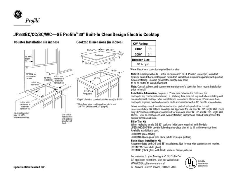 GE Profile JP938 User manual