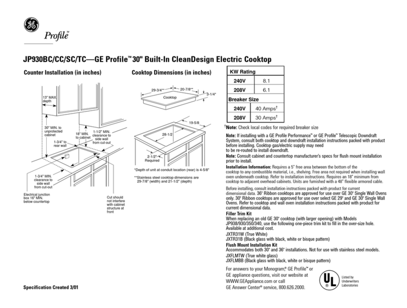 GE Profile JP930SC User manual