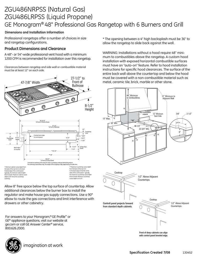 GE Monogram ZGU486LRPSS Manual
