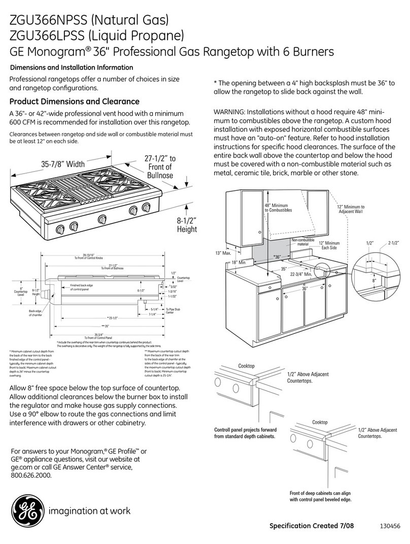 GE Monogram ZGU366LPSS Manual