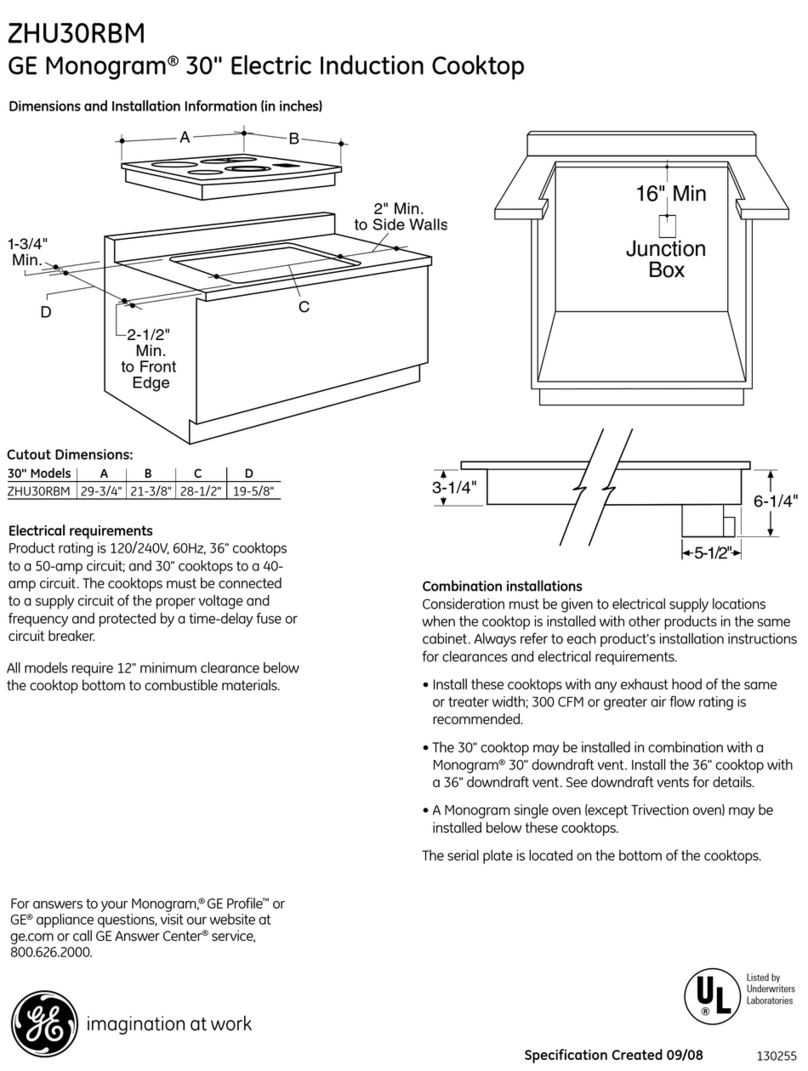 GE Monogram ZHU30RBM Dimensions and installation information