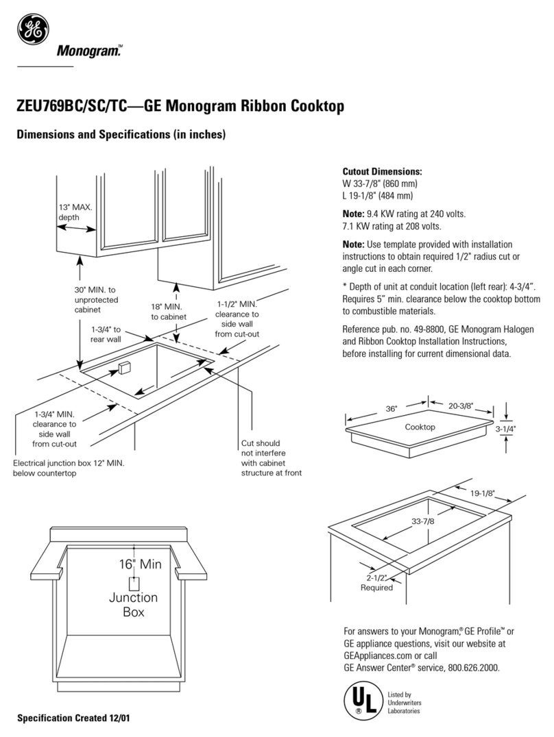GE GE Monogram ZEU769BC User manual