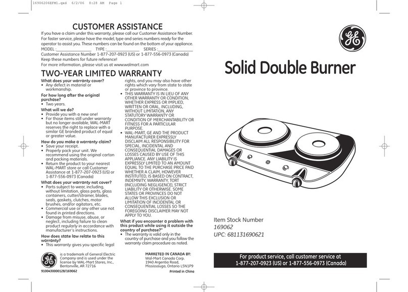 GE 169062 User manual