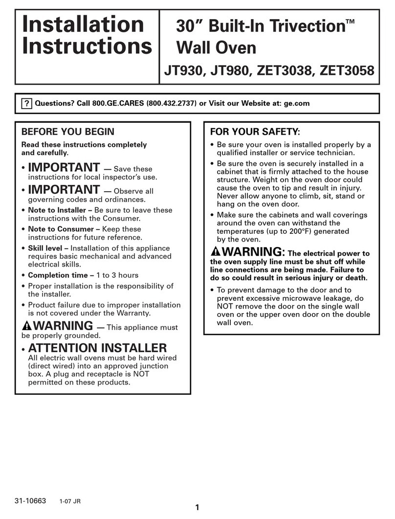 GE Trivection JT930 User manual GE Trivection JT930 User manual