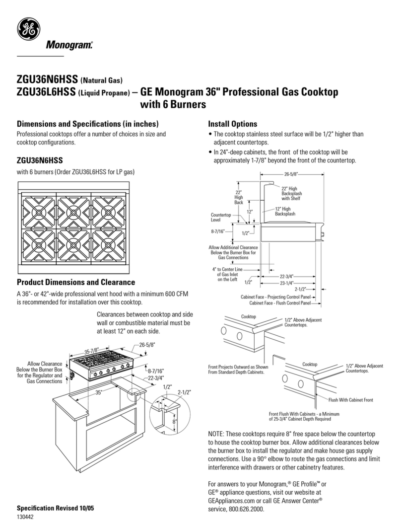 GE MONOGRAM ZGU36N6HSS User manual