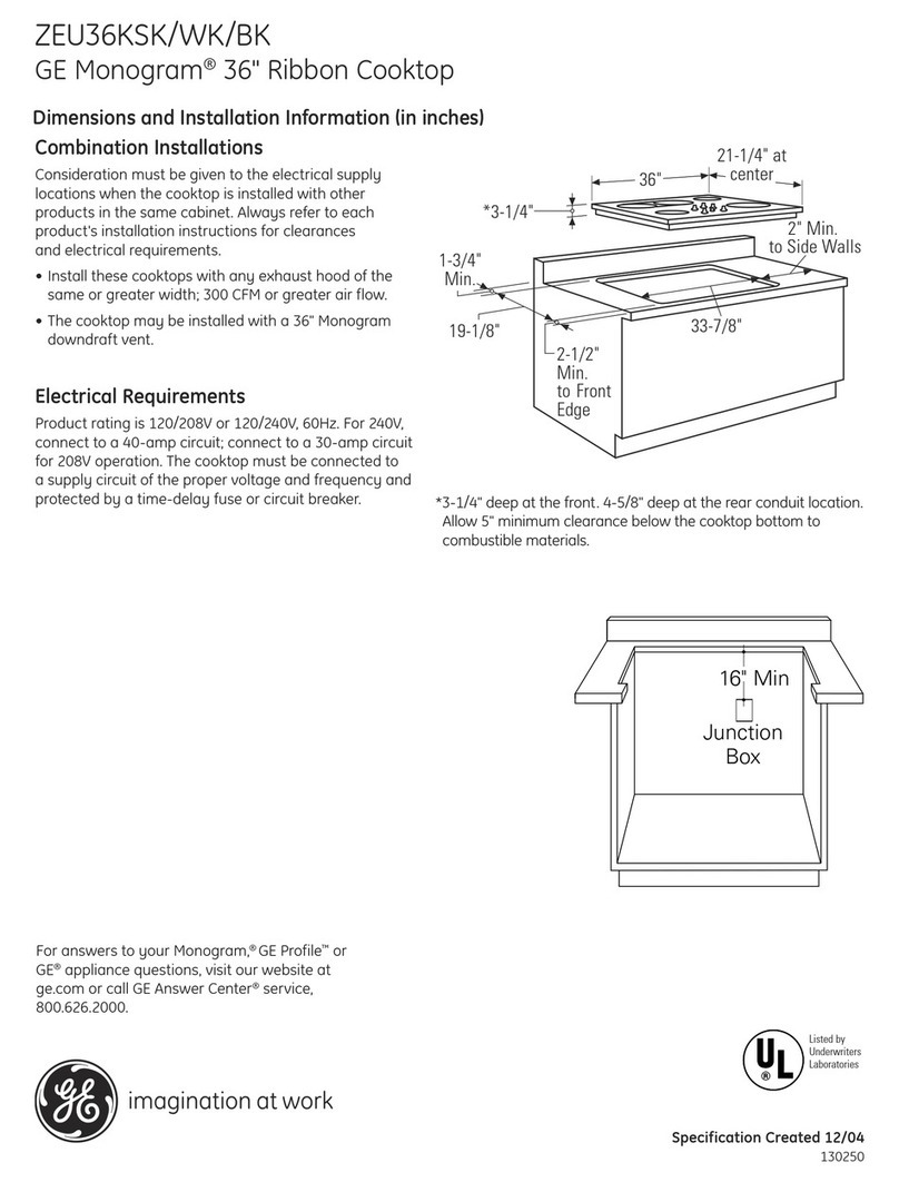 GE MONOGRAM ZEU36KSK/WK/BK Manual